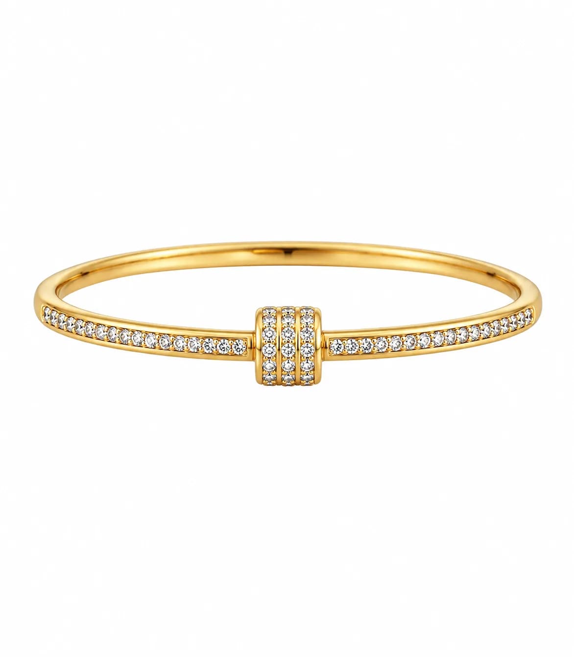 Pave CZ Bangle Bracelet, Gold