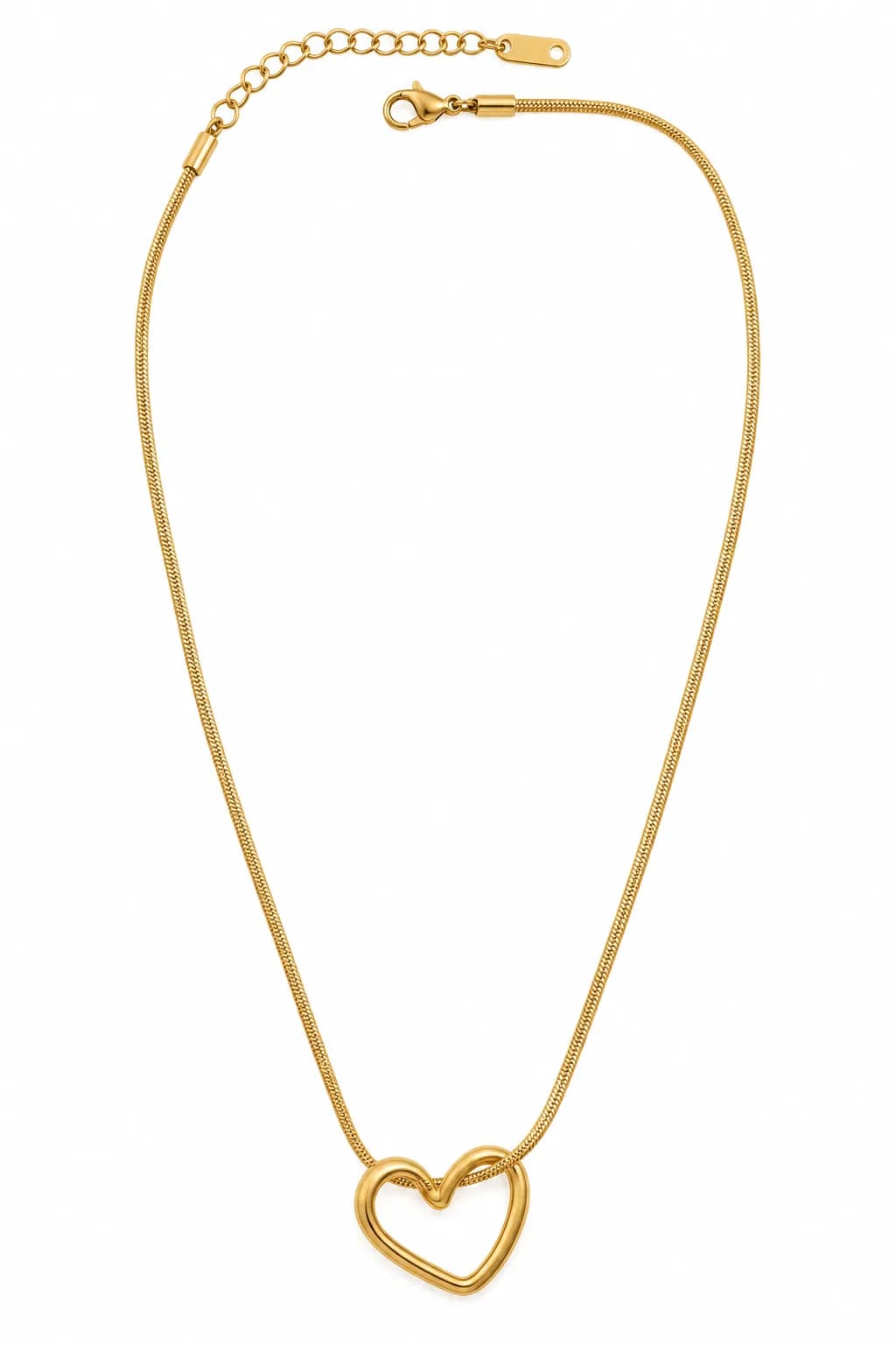 Gold-Tone Open Heart Pendant Necklace